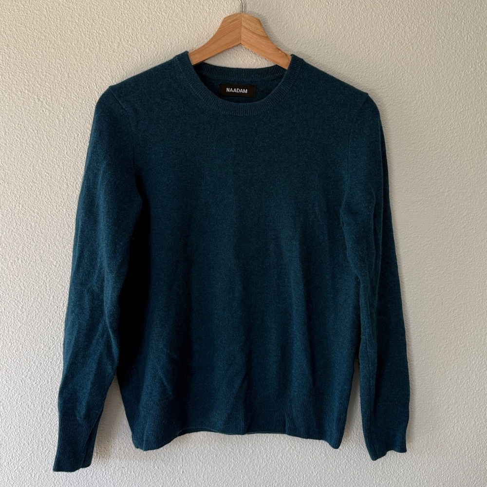 NAADAM Peacock Crewneck Sweater EUC